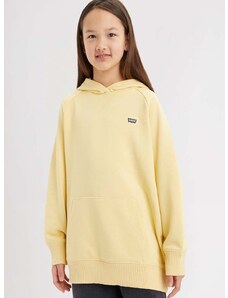 Otroški pulover Levi's LVG PULLOVER HOODIE rumena barva, s kapuco