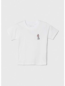 Otroška bombažna kratka majica Abercrombie & Fitch bela barva