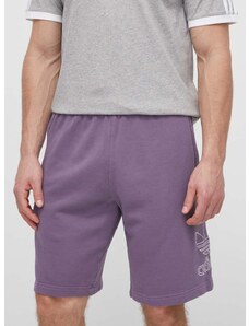 Bombažne kratke hlače adidas Originals vijolična barva, IR8003