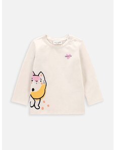 Majica z dolgimi rokavi za dojenčka Coccodrillo bež barva