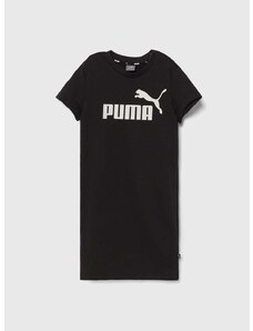 Otroška obleka Puma ESS+ Logo Dress TR G črna barva