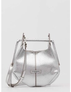 Usnjena torbica Gianni Chiarini srebrna barva
