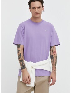 Bombažna kratka majica Superdry moški, vijolična barva