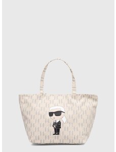 Bombažna torba Karl Lagerfeld bež barva