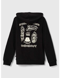 Otroški pulover Puma ESS+ MID 90s TR B črna barva, s kapuco