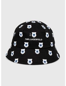 Bombažni klobuk Karl Lagerfeld črna barva