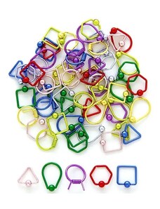 Nakit Eshop - Obroček z okroglo bunkico - geometrijske oblike I6.20/24 - Barva piercinga: Ametist, Oblika piercinga: trikotnik