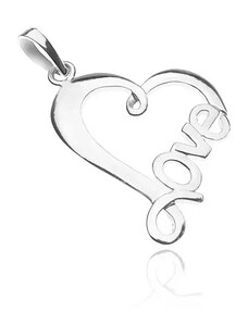 Nakit Eshop - Obesek iz srebra čistine 925 - linija srca z napisom LOVE Y56.19