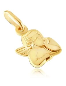 Nakit Eshop - Zlat obesek - doprsje angela, ki si podpira glavo GG05.18
