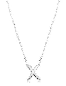Nakit Eshop - Nastavljiva ogrlica, srebro 925, velika črka X SP08.01