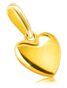 Nakit Eshop - Obesek iz 375 rumenega zlata - gladko srce, zrcalno sijoča površina, ovalna zaponka S4GG243.58