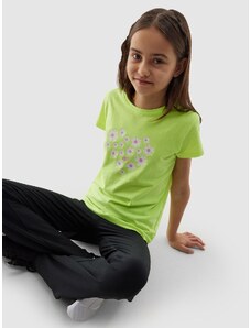 4F Girl's organic cotton T-shirt - yellow