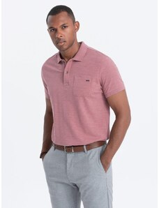 Ombre Clothing Modna rožnata polo majica V4 S1744