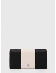 Usnjena denarnica Lauren Ralph Lauren ženski, črna barva