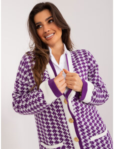Fashionhunters Purple-white elegant cardigan