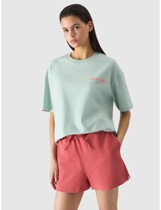 4F Women's oversize T-shirt with print - mint