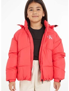Otroška jakna Calvin Klein Jeans rdeča barva
