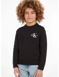 Otroški pulover Calvin Klein Jeans črna barva