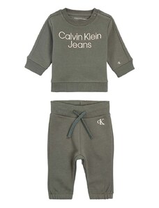 Trenirka za dojenčka Calvin Klein Jeans zelena barva