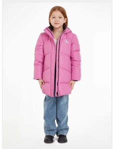 Otroška jakna Calvin Klein Jeans vijolična barva