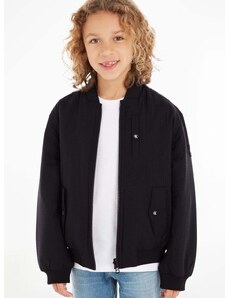 Otroška dvostranska jakna Calvin Klein Jeans črna barva