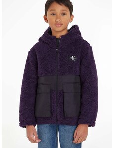 Otroška jakna Calvin Klein Jeans vijolična barva