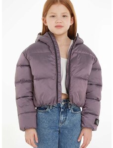 Otroška jakna Calvin Klein Jeans siva barva