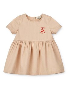 Otroška bombažna obleka Liewood Livia Baby Dress rdeča barva