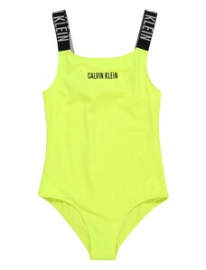 Calvin Klein Swimwear Enodelne kopalke siva / jabolko / črna