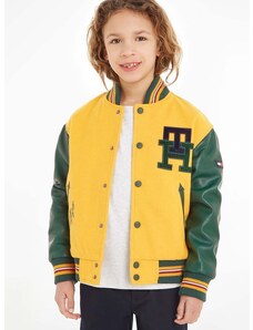 Otroška jakna Tommy Hilfiger rumena barva