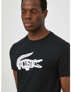 Kratka majica Lacoste moški, črna barva