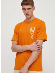 Bombažna kratka majica The North Face moška, oranžna barva, NF0A87FFPCO1