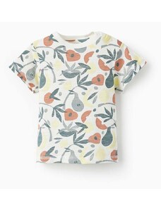 Otroška bombažna majica zippy bež barva