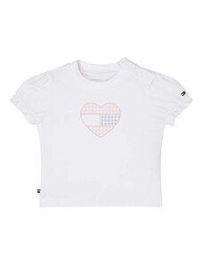 Kratka majica za dojenčka Tommy Hilfiger bela barva