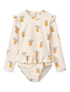 Enodelne otroške kopalke Liewood Sille Printed Swimsuit rumena barva