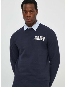 Bombažen pulover Gant moška, mornarsko modra barva