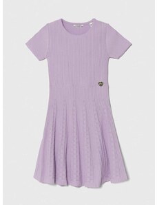 Otroška obleka Guess vijolična barva