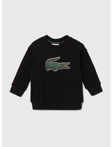 Otroški bombažen pulover Lacoste črna barva