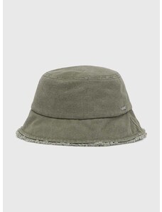 Bombažni klobuk Roxy zelena barva, ERJHA04254