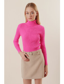 Bigdart 10311 Turtleneck Knitwear Sweater - Fuchsia