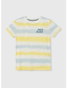 Otroška bombažna kratka majica Pepe Jeans REI rumena barva