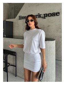 Laluvia White Premium Wadding T-shirt Dress
