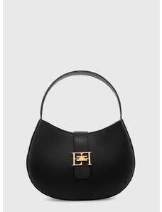 Usnjena torbica Elisabetta Franchi črna barva