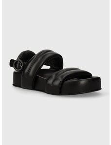Usnjeni sandali AGL JANE ženski, črna barva, D685004PGSOFTY0000