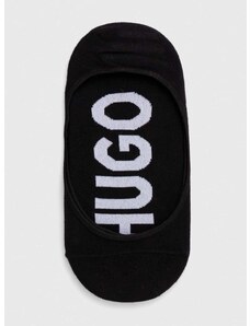 Nogavice HUGO 2-pack ženski, črna barva