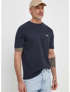 Bombažna kratka majica Marc O'Polo moški, mornarsko modra barva