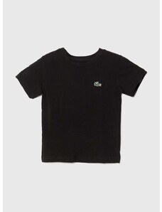 Otroška kratka majica Lacoste črna barva