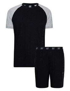 Bombažna pižama CR7 Cristiano Ronaldo črna barva