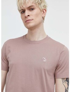 Bombažna kratka majica Abercrombie & Fitch moški, roza barva