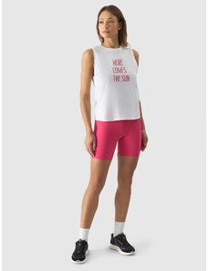 4F Women's high-waisted short leggings - pink